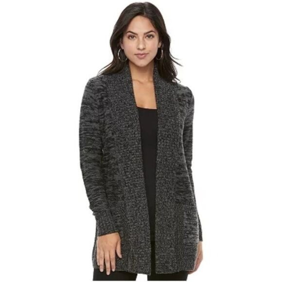 St. Johns Bay Womens Gray Open Front Cardigan Sweater L - Picture 1 of 10